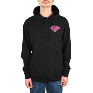 Powell Peralta Winged Ripper Pullover Hoodie - Black/Blacklight Pink