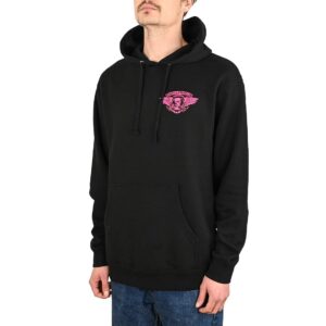 Powell Peralta Winged Ripper Pullover Hoodie - Black/Blacklight Pink