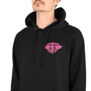 Powell Peralta Winged Ripper Pullover Hoodie - Black/Blacklight Pink