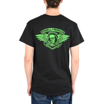 Powell Peralta Winged Ripper S/S T-Shirt - Black/Blacklight Green