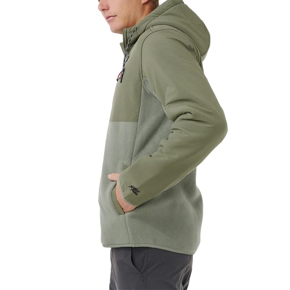 Rip Curl Anti Series Search Zip Up Hooded Fleece - Cactus Green