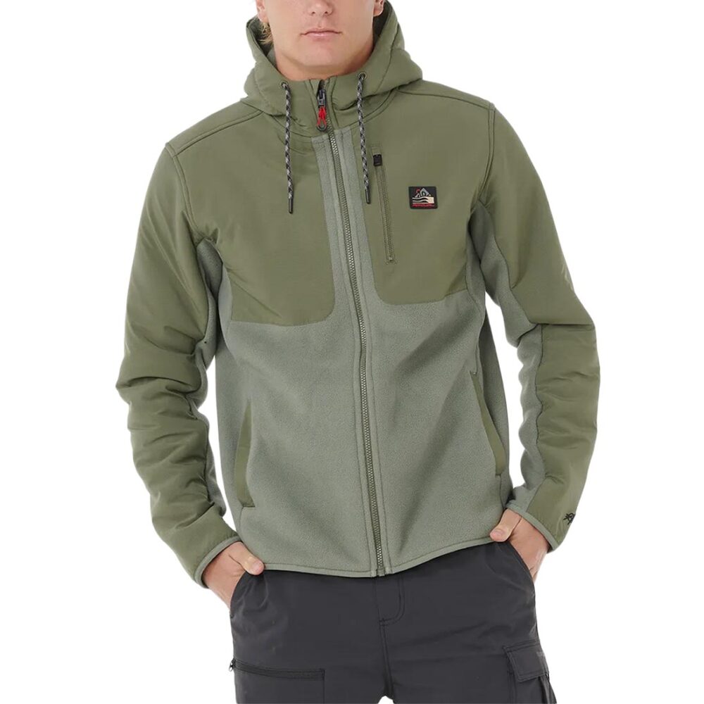 Rip Curl Anti Series Search Zip Up Hooded Fleece - Cactus Green