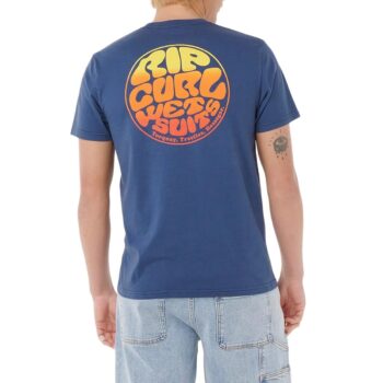 Rip Curl Wettie Passage Icon S/S T-Shirt - Light Navy