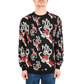 Santa Cruz Bone Hands All Over Knitted Jumper - Black