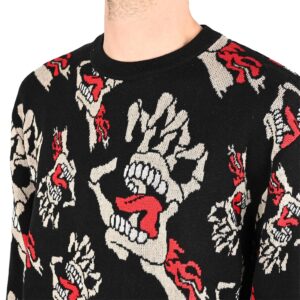 Santa Cruz Bone Hands All Over Knitted Jumper - Black