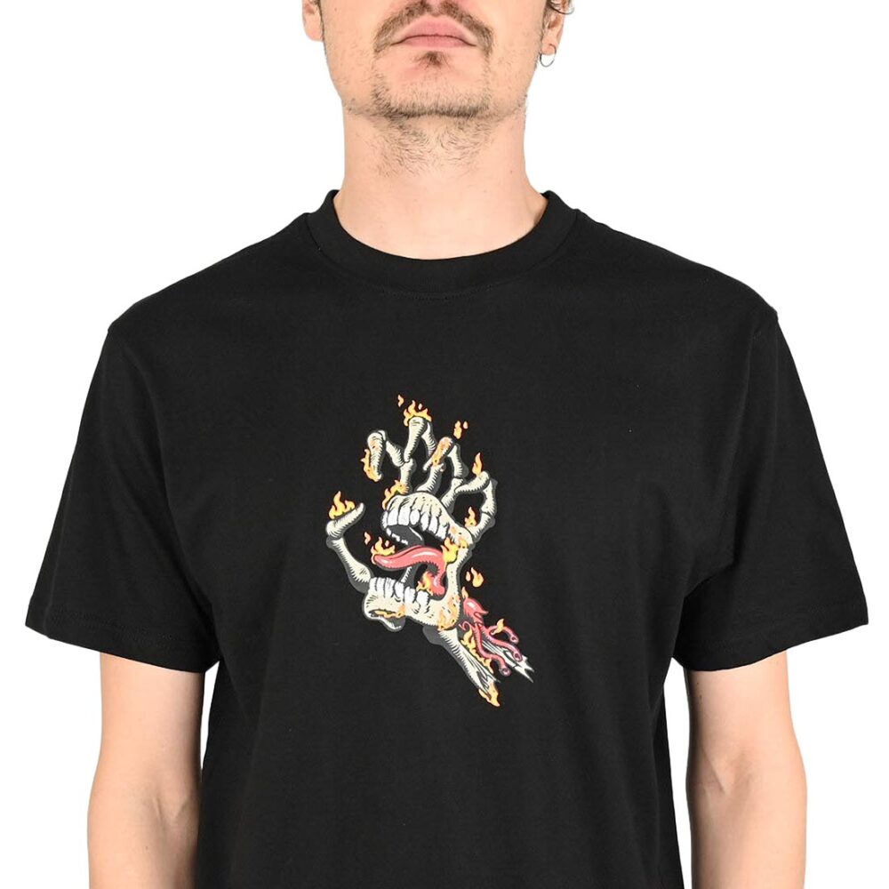 Santa Cruz Burnt Bone Hand S/S T-Shirt - Black