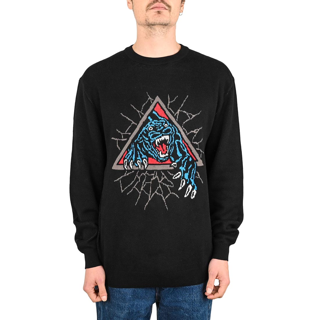 Santa Cruz Natas SC Panther Knitted Jumper - Black -  XXL