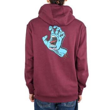 Santa Cruz Screaming Hand Chest Pullover Hoodie - Dark Cherry