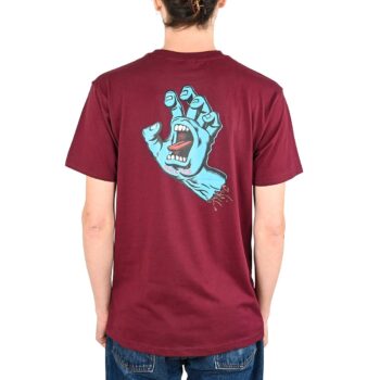 Santa Cruz Screaming Hand Chest S/S T-Shirt - Dark Cherry