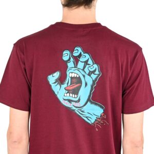 Santa Cruz Screaming Hand Chest S/S T-Shirt - Dark Cherry