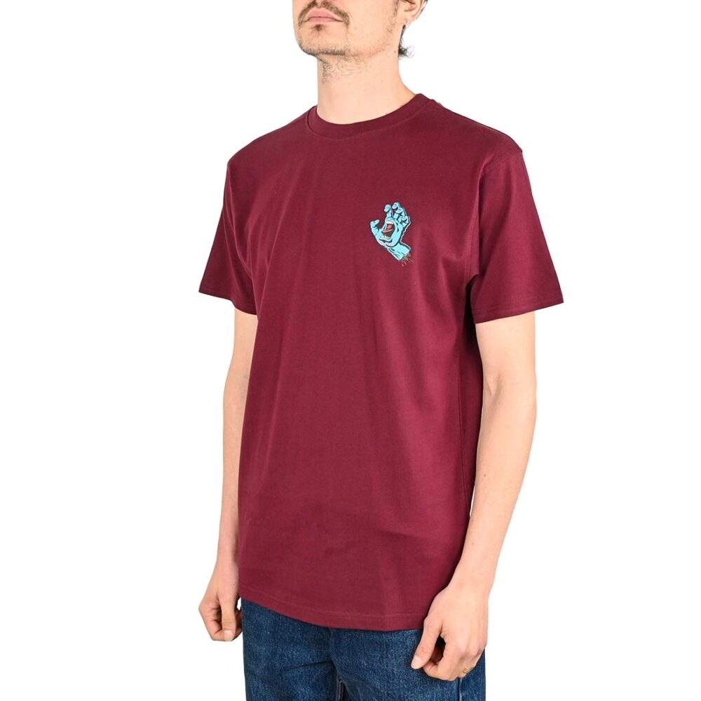 Santa Cruz Screaming Hand Chest S/S T-Shirt - Dark Cherry
