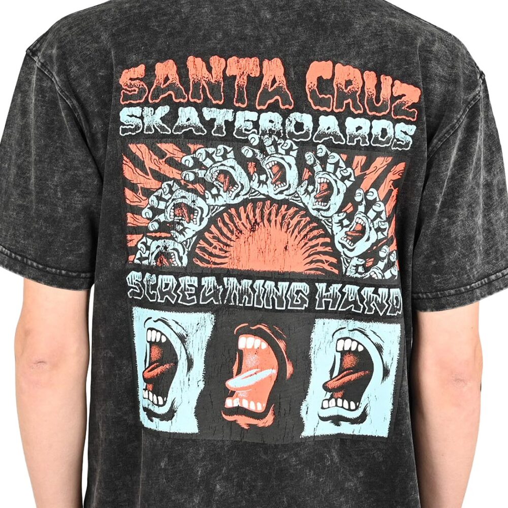 Santa Cruz VTG Screaming Connect S/S T-Shirt - Black Acid Wash