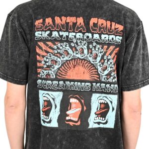 Santa Cruz VTG Screaming Connect S/S T-Shirt - Black Acid Wash