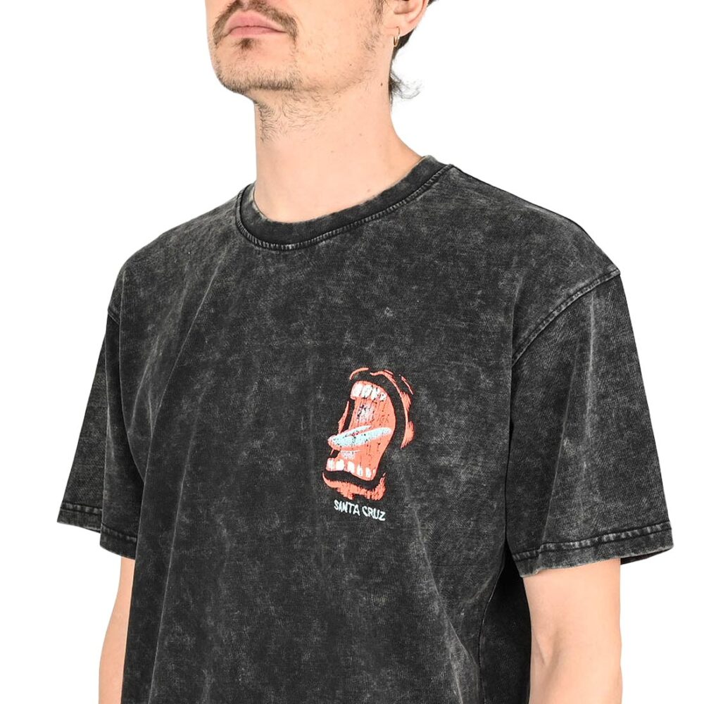 Santa Cruz VTG Screaming Connect S/S T-Shirt - Black Acid Wash