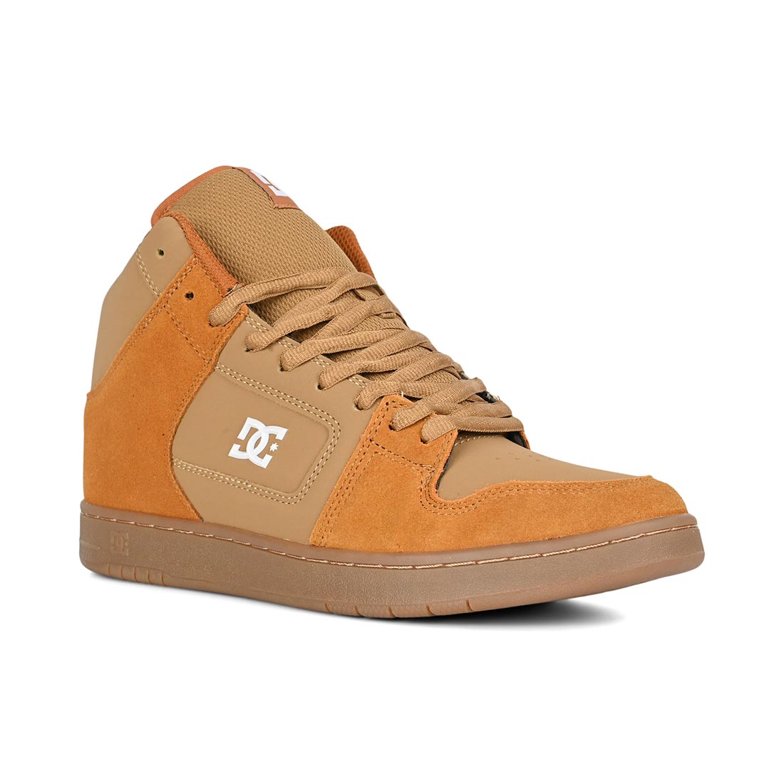 DC Manteca 4 S High-Top Skate Shoes - Brown/Gum - Unisex 9.5 UK - Suede
