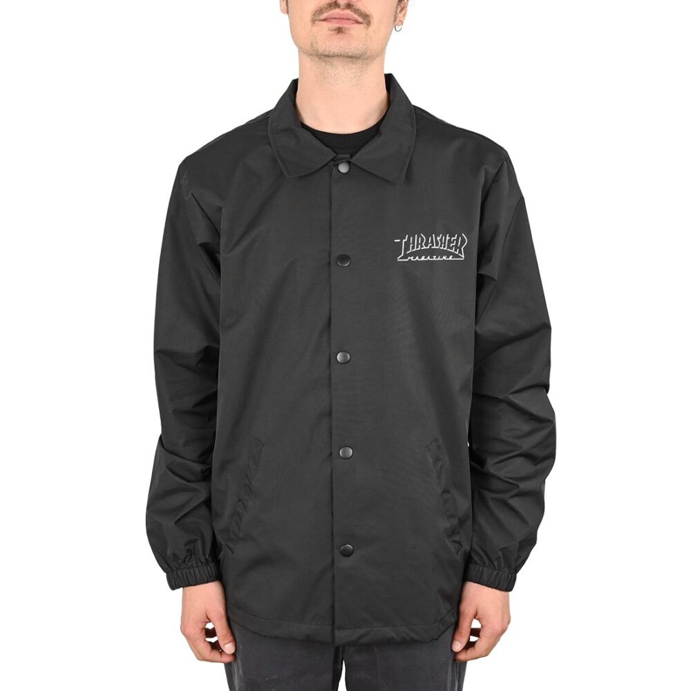 Thrasher Shadow Mag Logo Coach Jacket - Black