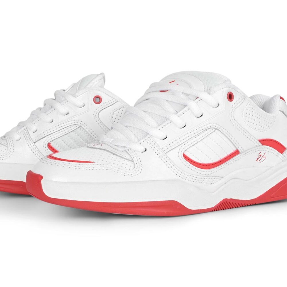 eS TJ Rogers Skate Shoes - White/Red