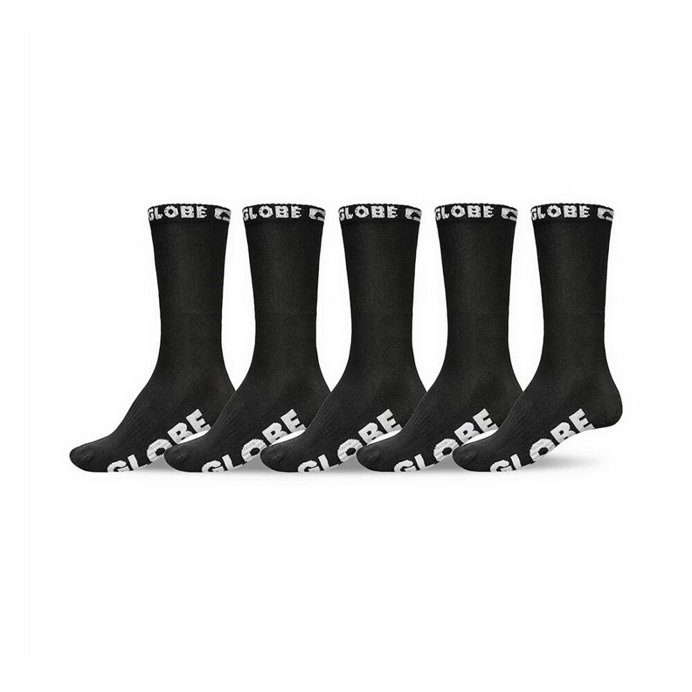 Globe Blackout Hi Crew Socks 5 Pack - Black/Black (Copy)