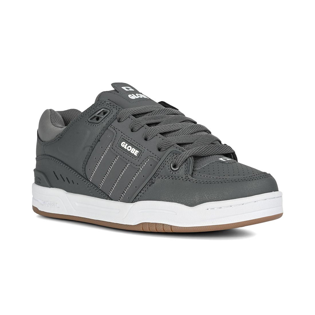 Globe Fusion Skate Shoes - Charcoal/White - Mens 9 UK - Nubuck