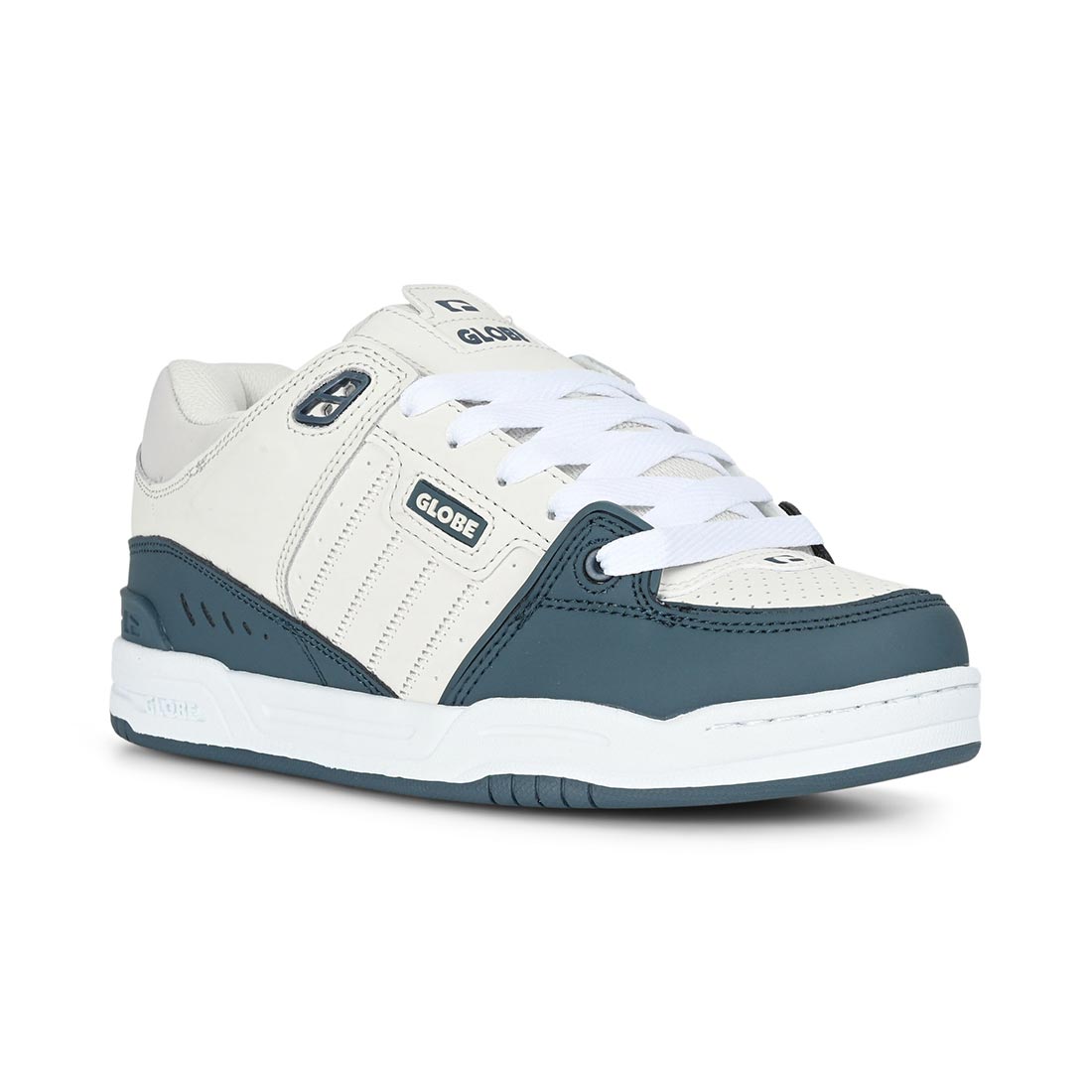 Globe Fusion Skate Shoes - Grey/Blue - Mens 8.5 UK - Nubuck