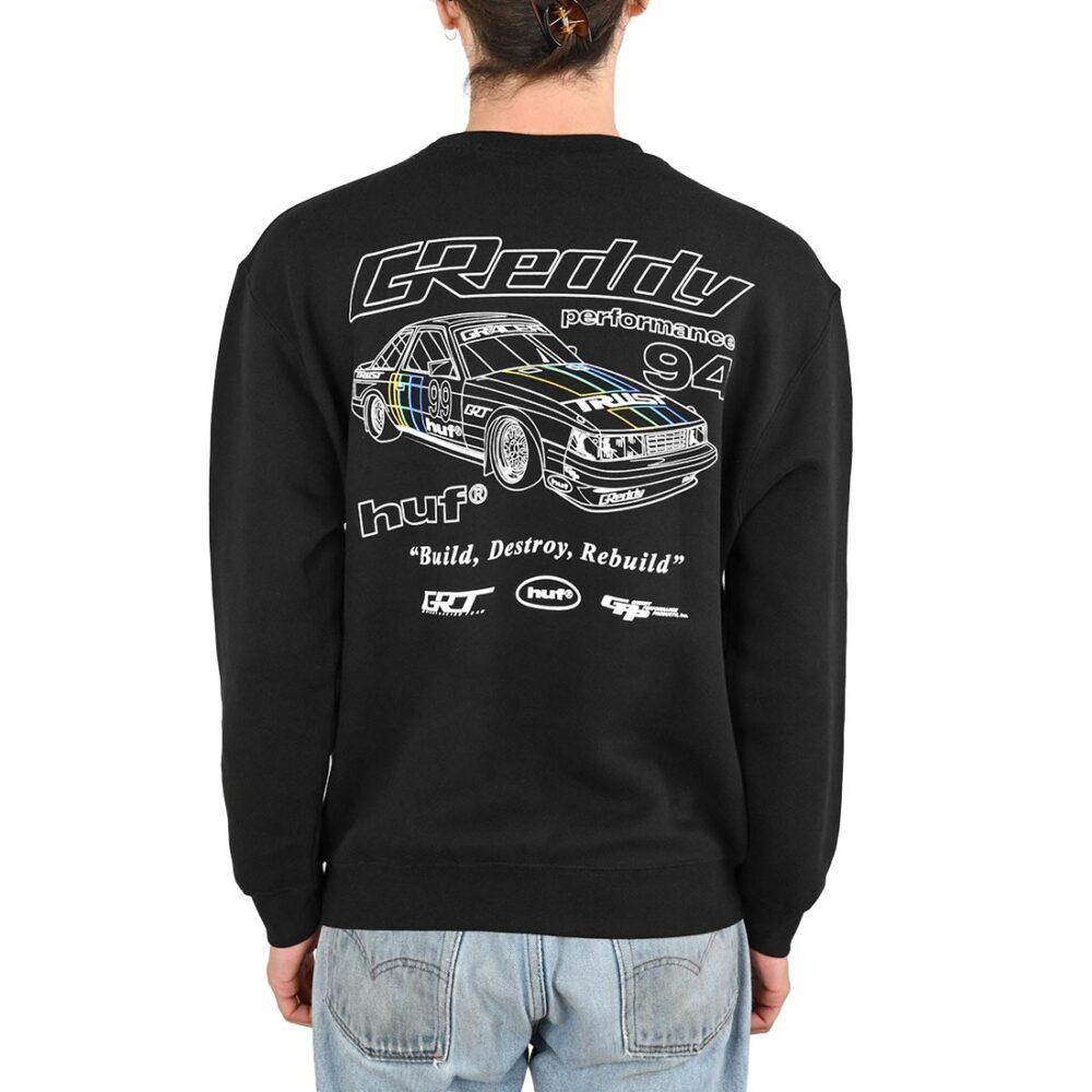 Huf x GReddy Retro Mod Crew Sweater - Black