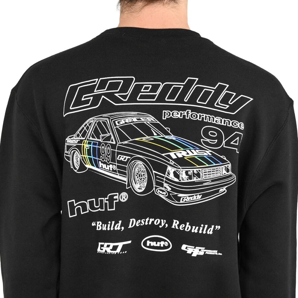 Huf x GReddy Retro Mod Crew Sweater - Black