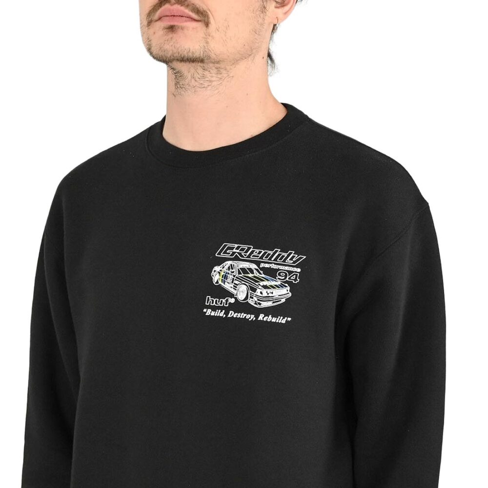 Huf x GReddy Retro Mod Crew Sweater - Black