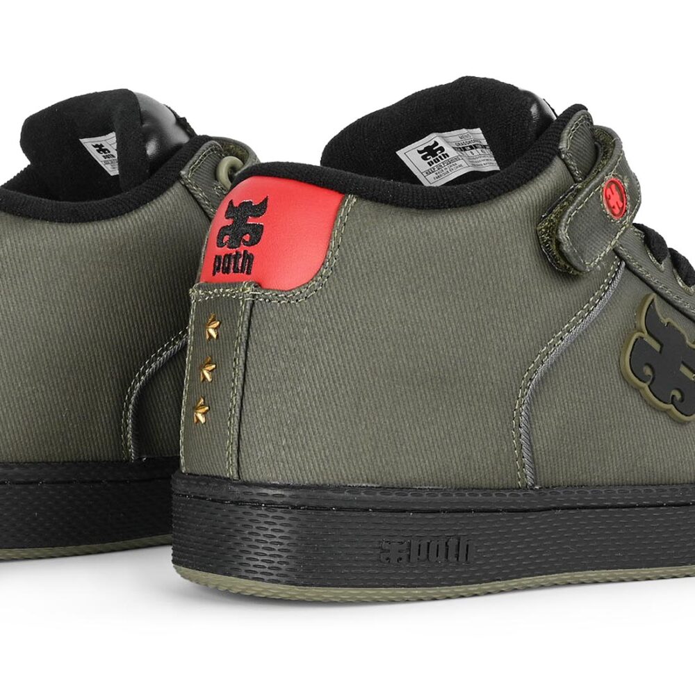 IPATH Grasshopper High-Top Skate Shoes - Green Waxed Canvas