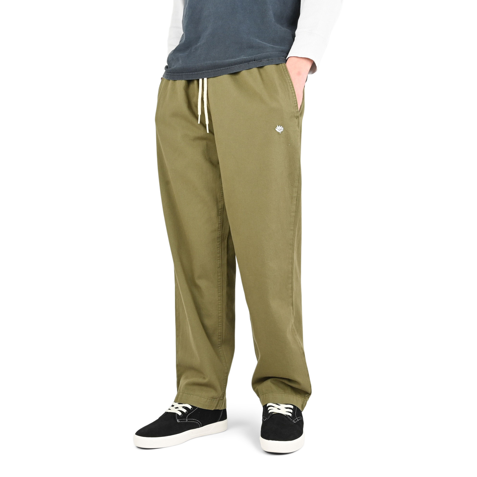 Magenta Slack Tapered Pants - Khaki Green - Supereight