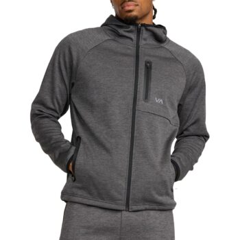 RVCA Balance Tech Zip-Up Hoodie - RVCA Black Heather