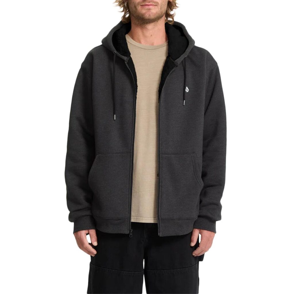 Volcom Single Stone Lined Zip Hoodie - Heather Black (AW26) (Copy)