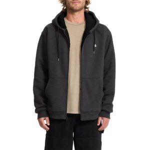 Volcom Single Stone Lined Zip Hoodie - Heather Black (AW26) (Copy)