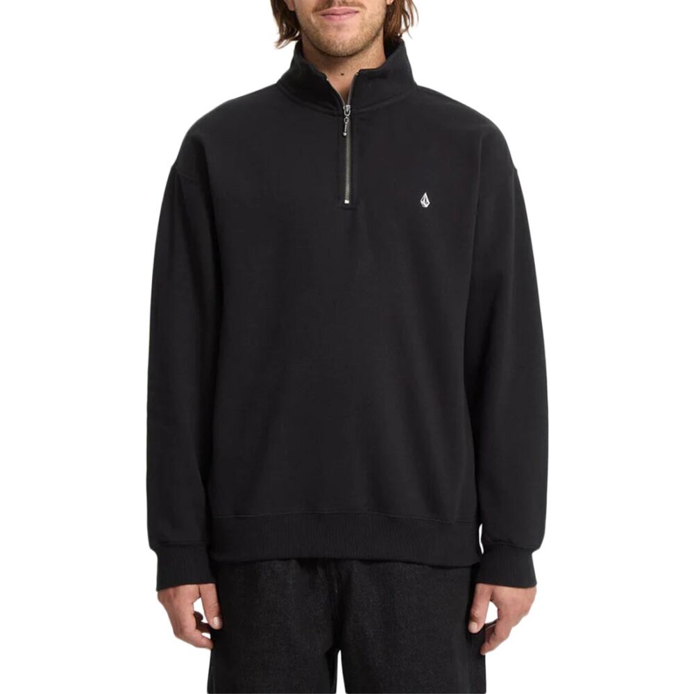 Volcom Single Stone Quarter Zip Sweatshirt - Black