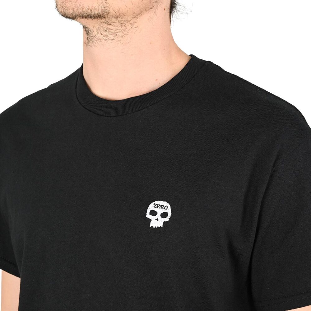 Zero Single Skull Embroidered S/S T-Shirt - Black