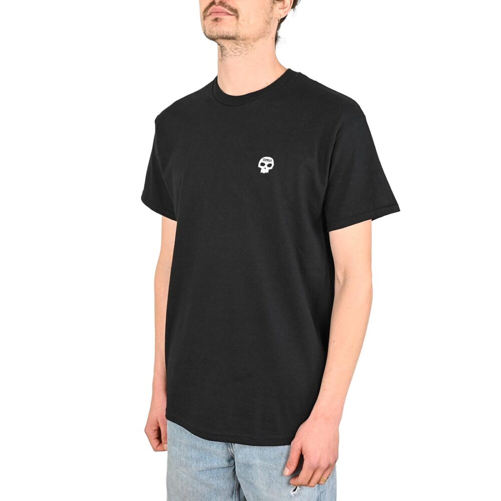 Zero Single Skull Embroidered S/S T-Shirt - Black