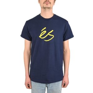 eS Script Mid S/S T-Shirt - Navy/Yellow