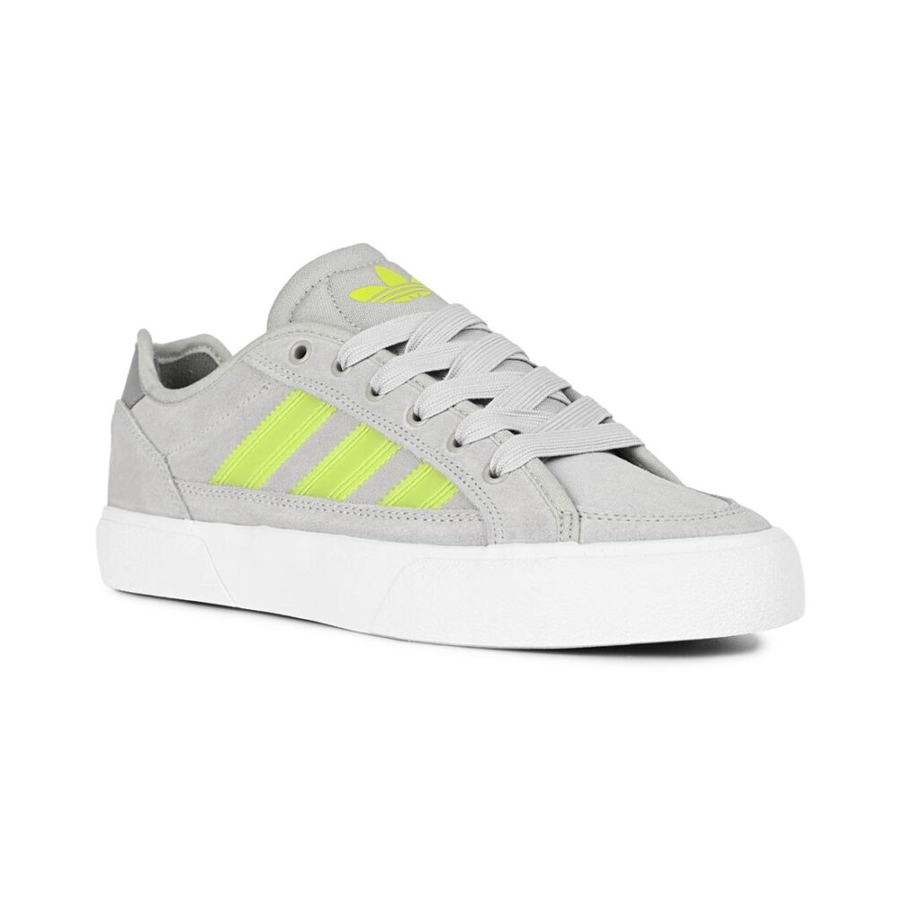 Adidas Court TNS Premiere Skate Shoes - Grey/Solar Lime/Grey