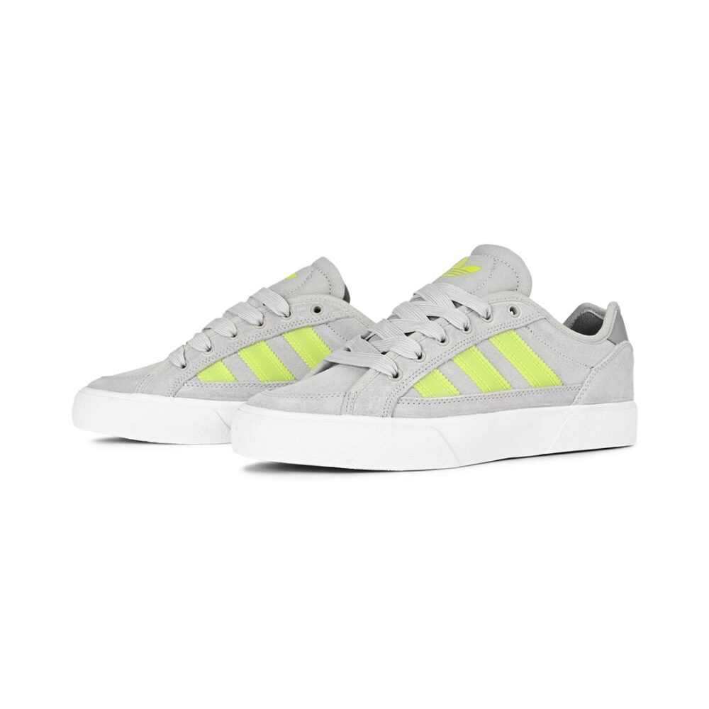 Adidas Court TNS Premiere Skate Shoes - Grey/Solar Lime/Grey