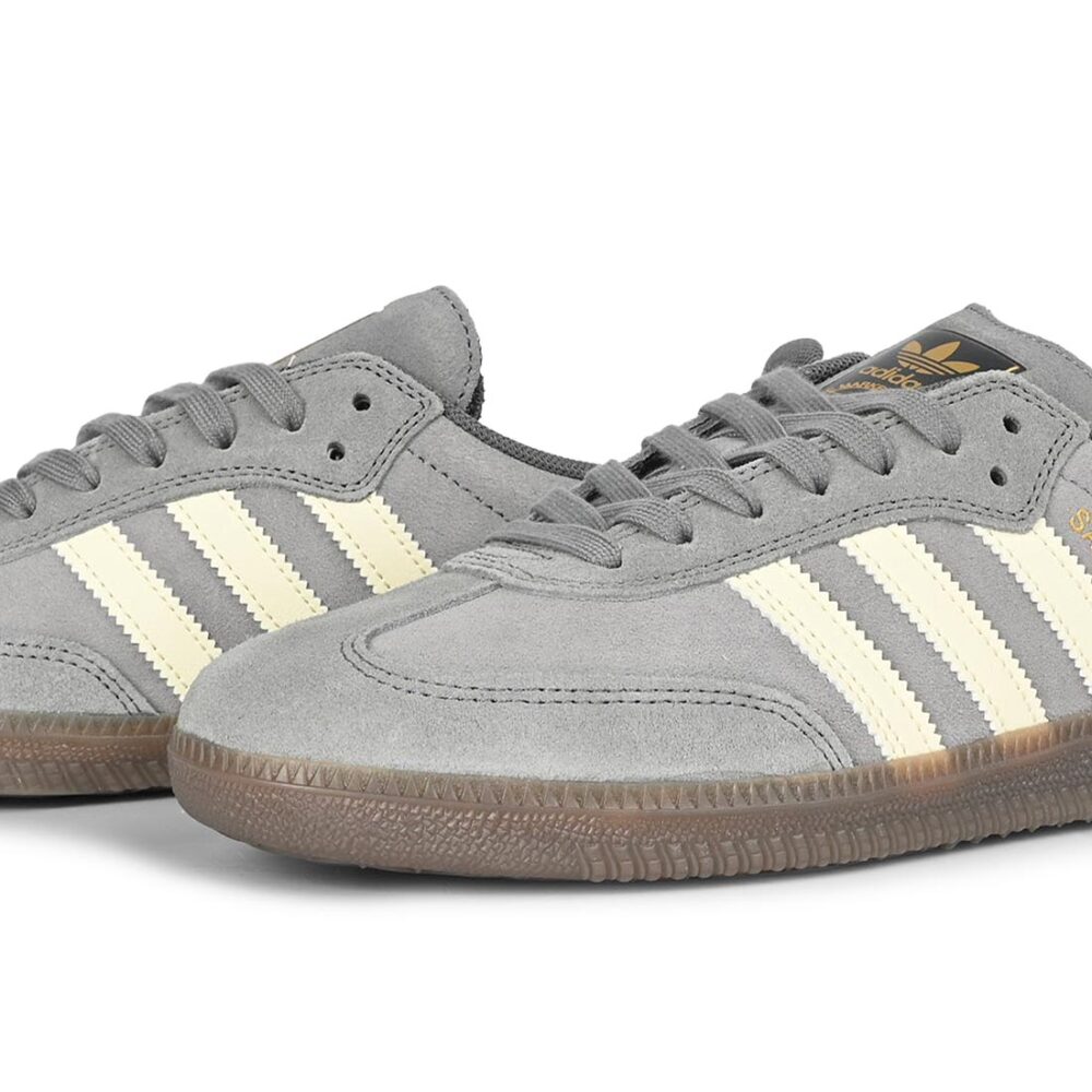 Adidas Samba ADV Skate Shoes - Grey/Cream White/Grey
