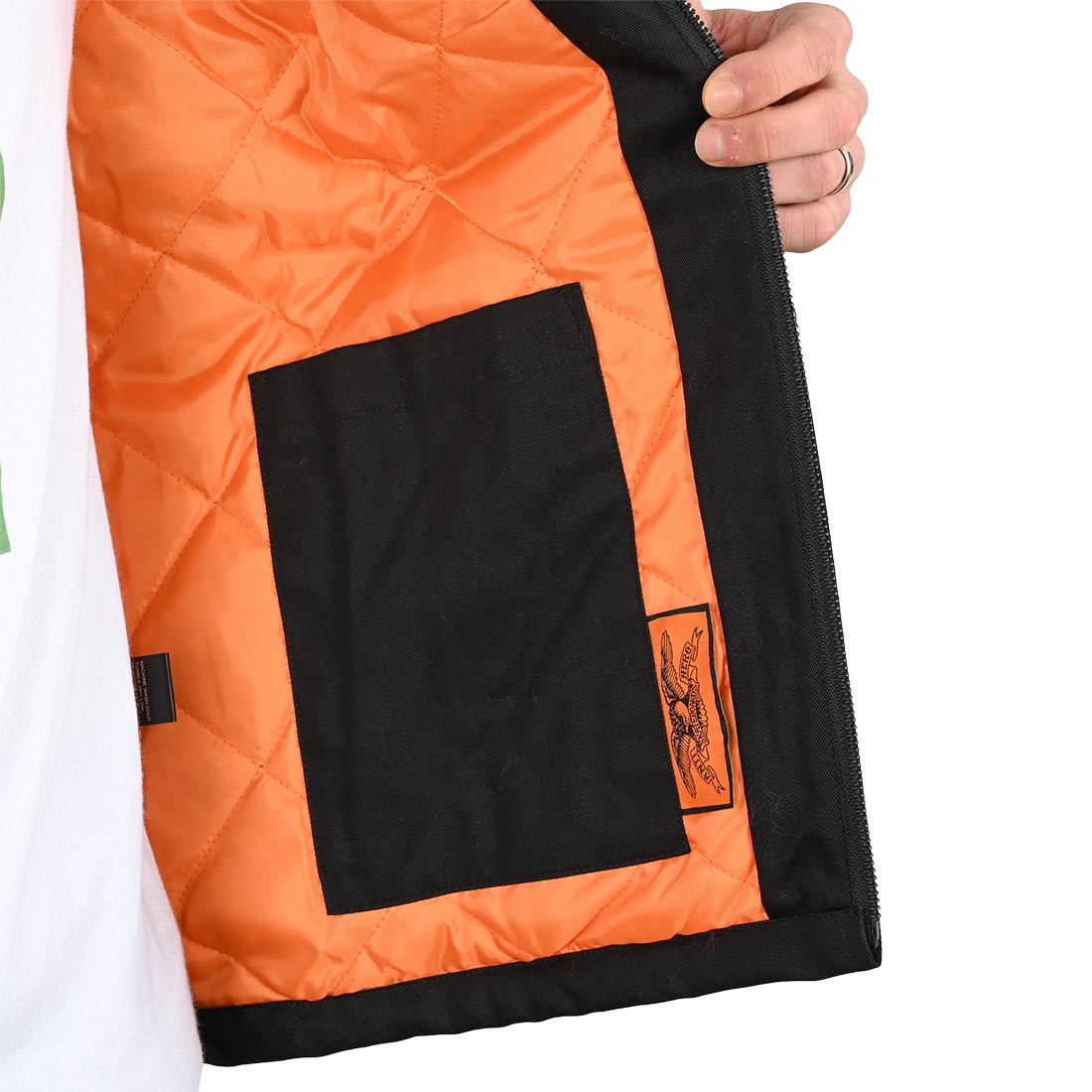 Anti Hero Basic Eagle Stash Jacket - Black/Orange
