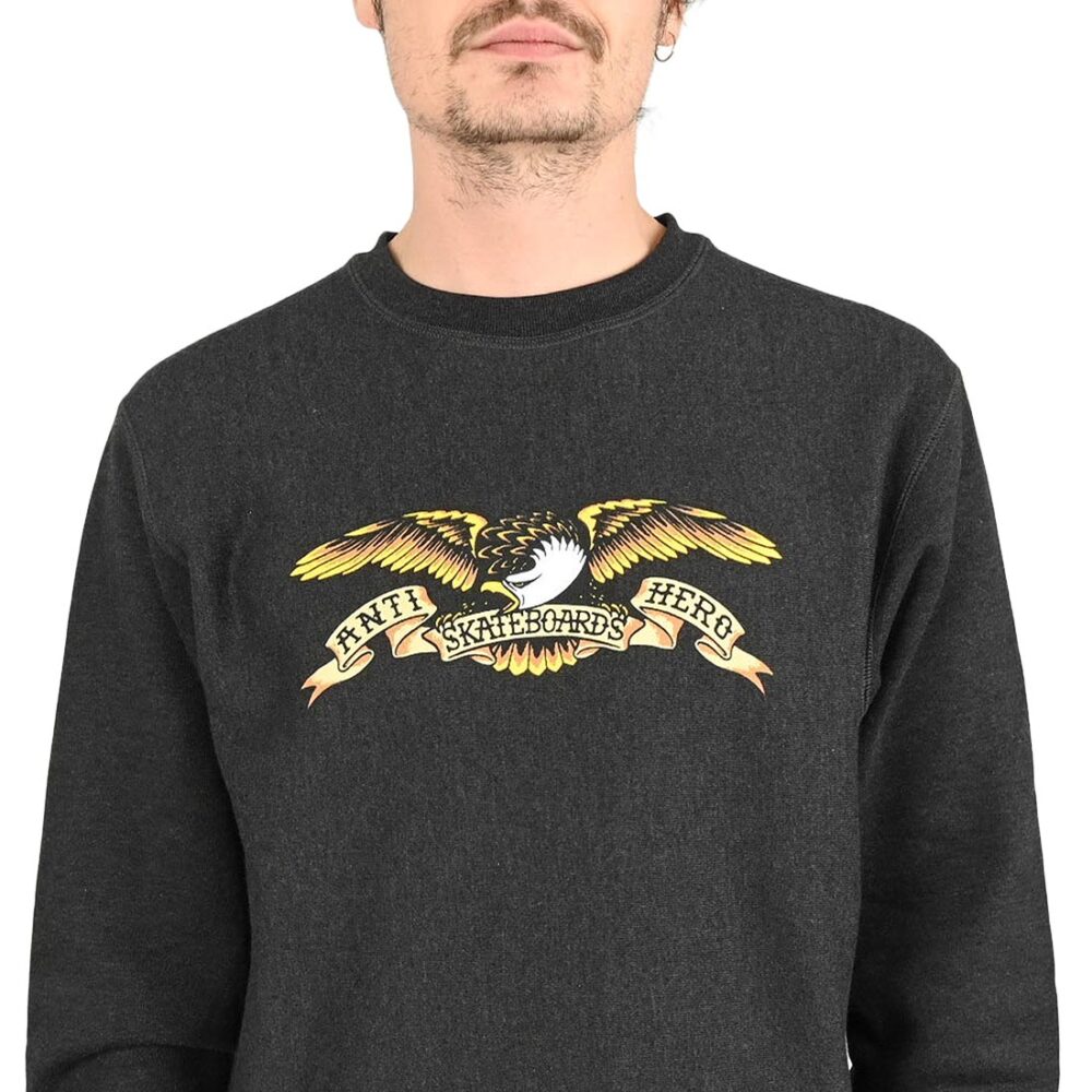 Anti Hero Eagle Crew Sweater - Charcoal Heather