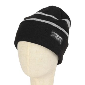 Anti Hero Stock Eagle Label Stripe Cuff Beanie Hat - Black/Grey