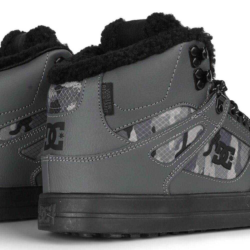 DC Pure High Top WC WNT Winterised Skate Shoes - Dark Grey/Black