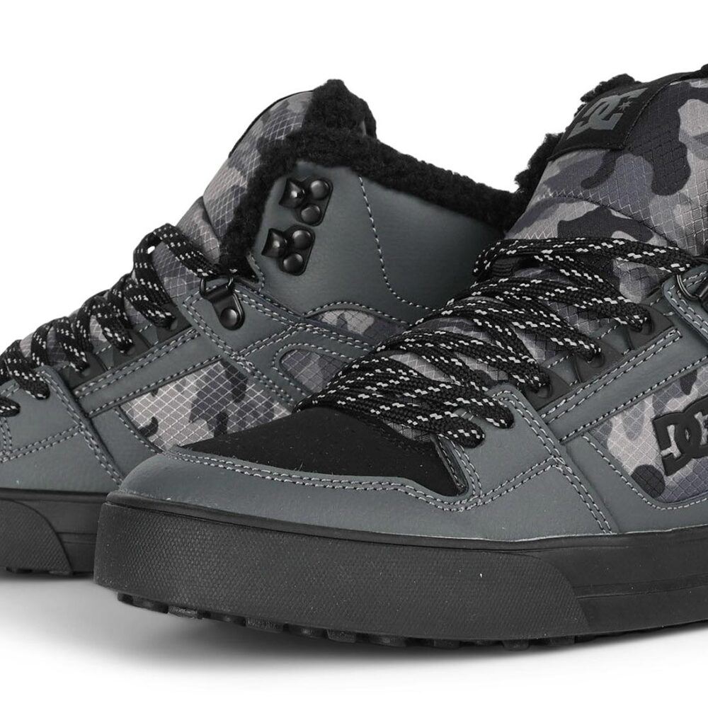 DC Pure High Top WC WNT Winterised Skate Shoes - Dark Grey/Black