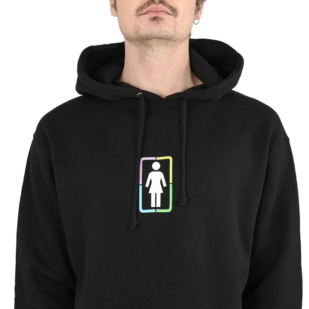 Girl x Hello Kitty Rainbow Circle Pullover Hoodie - Black