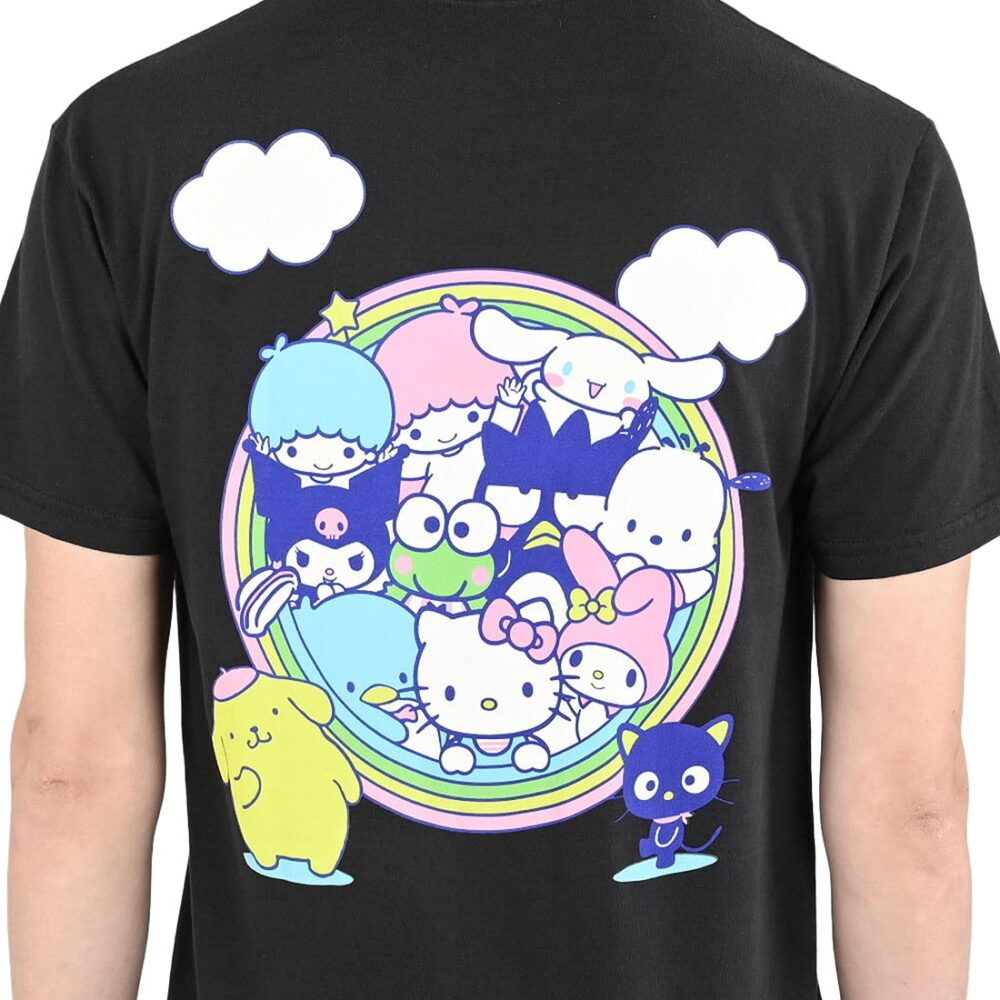 Girl x Hello Kitty Rainbow Circle S/S T-Shirt - Black