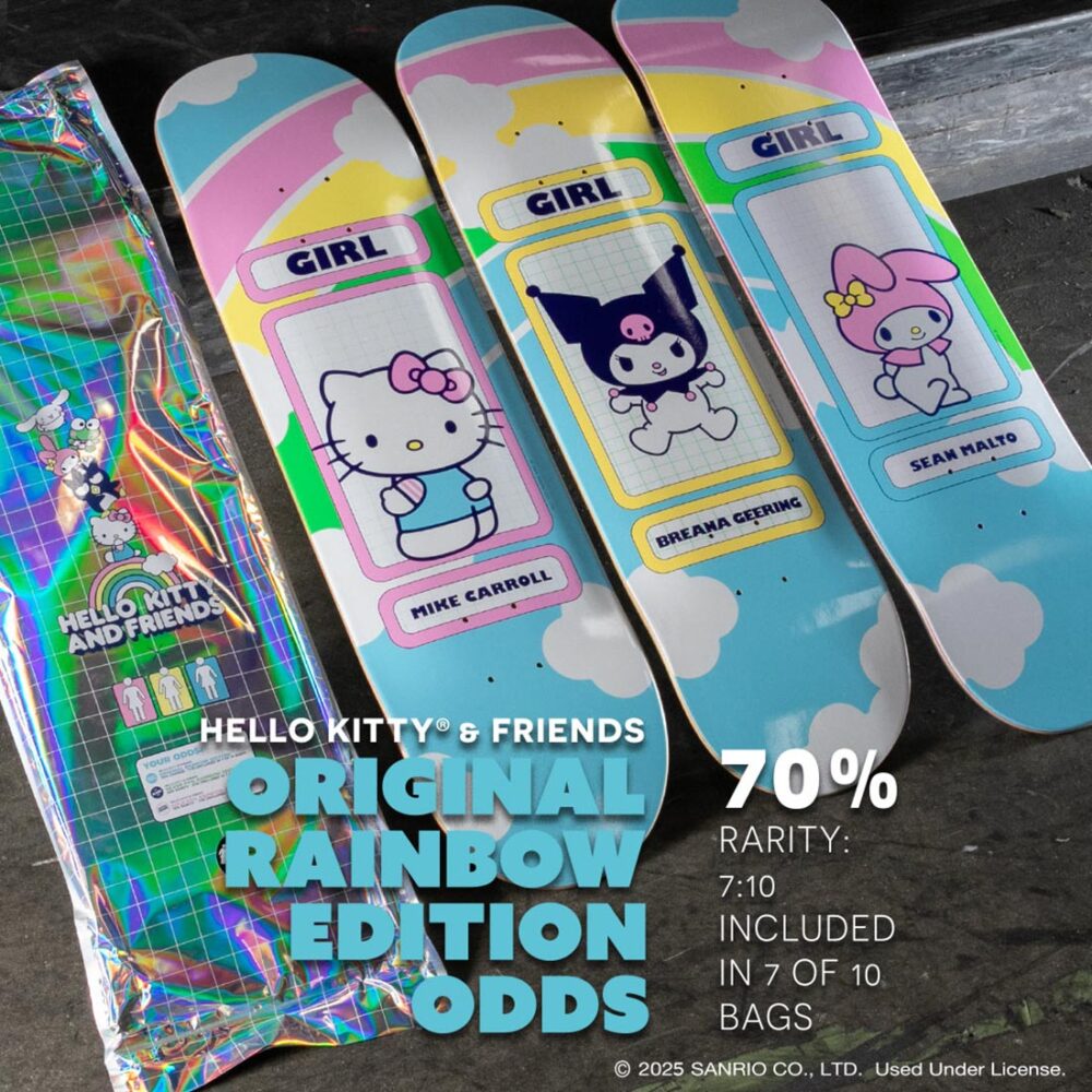 Girl x Hello Kitty Mike Carroll Rainbow 8.5" Skateboard Deck