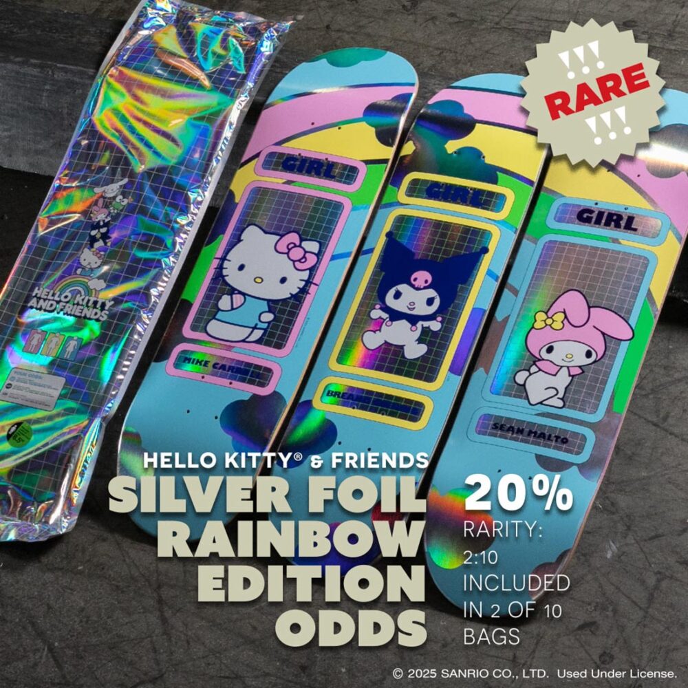 Girl x Hello Kitty Mike Carroll Rainbow 8.5" Skateboard Deck