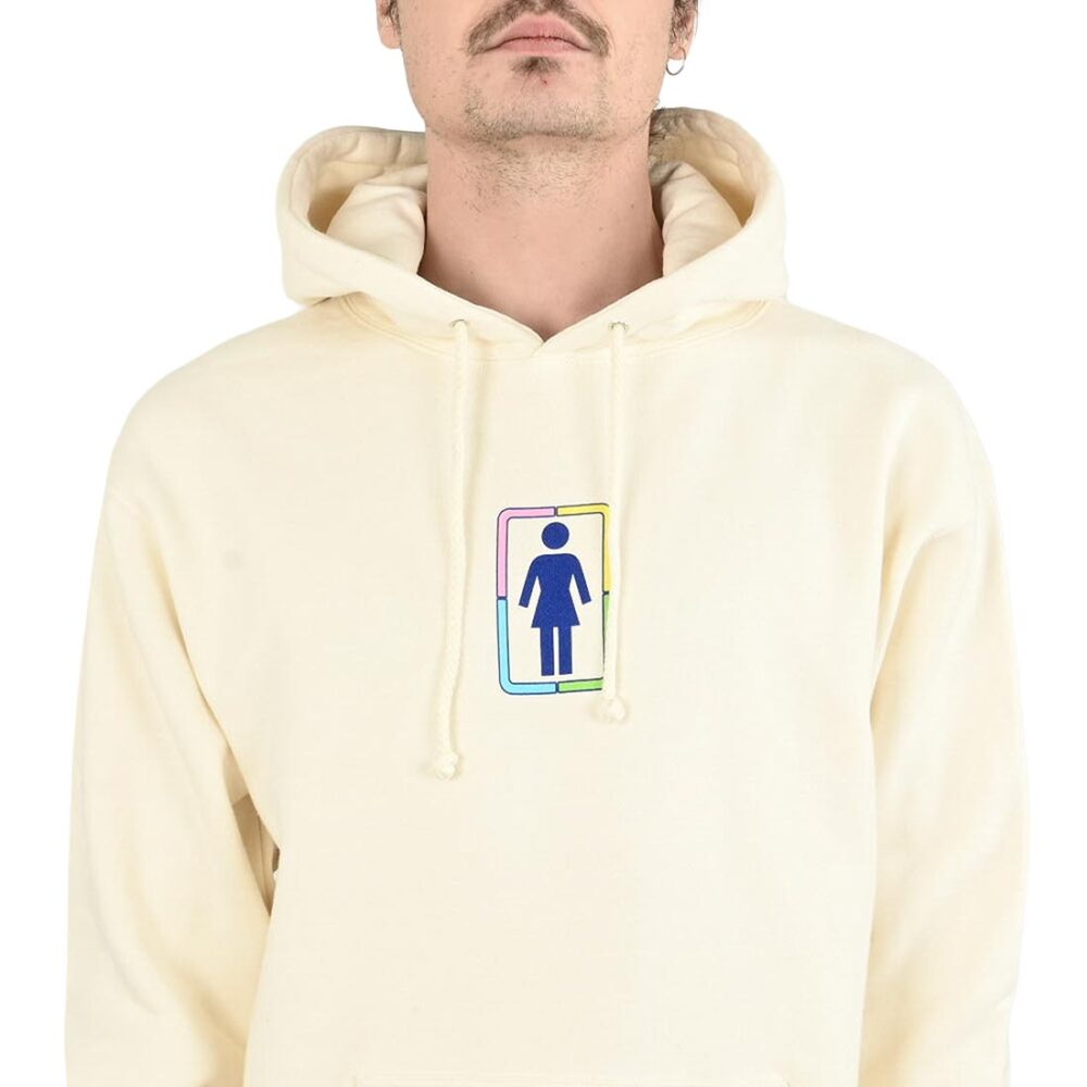 Girl x Hello Kitty Rainbow Stacked Pullover Hoodie - Cream