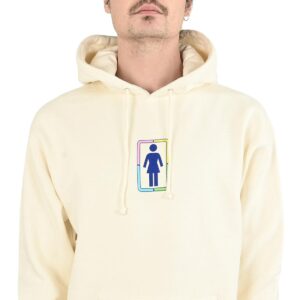 Girl x Hello Kitty Rainbow Stacked Pullover Hoodie - Cream